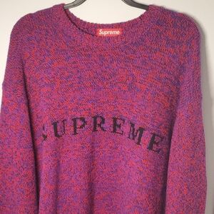 Supreme Purple and Red Knit Sweater